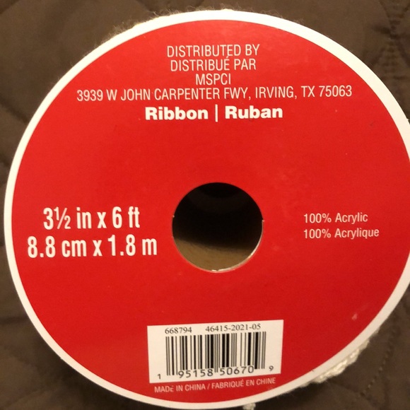 RIBBON CREAMY WINTER WHITE CABLE KNIT STRETCHY - 4 SPOOLS 3.5”x6ft each - #199 - Picture 2 of 6